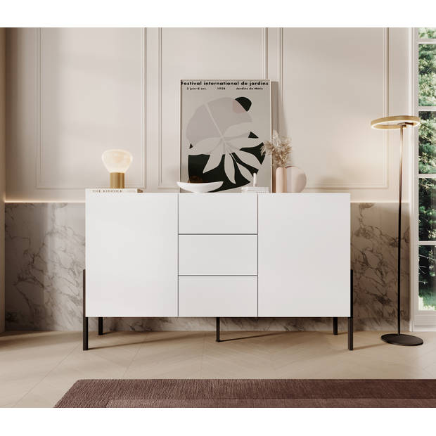 Meubella Dressoir Jordy - Wit - 154 cm