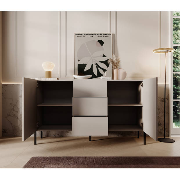 Meubella Dressoir Jordy - Beige - 154 cm