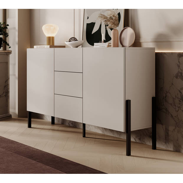 Meubella Dressoir Jordy - Beige - 154 cm