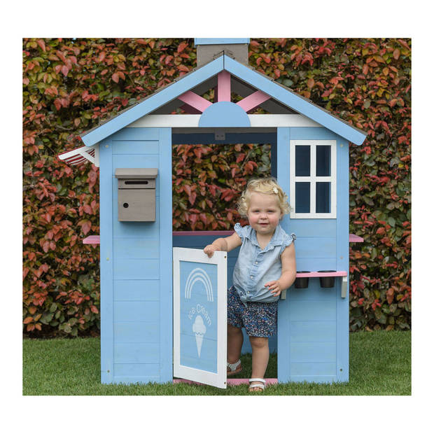 Swing King Icecream Houten Speelhuisje 120 x 108 x 135 cm Blauw