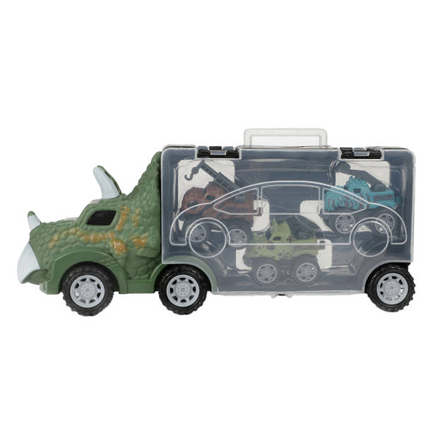 Toi Toys Dinotruck met 3 pullback auto's