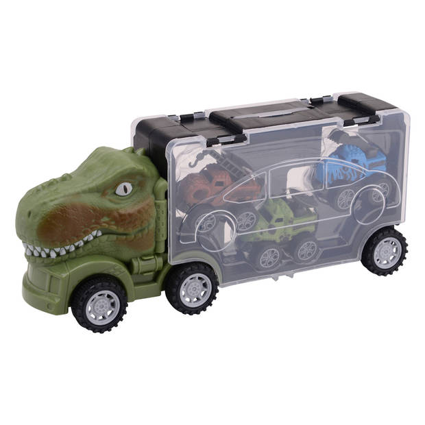 John Toy Dino opberg truck + drie auto's