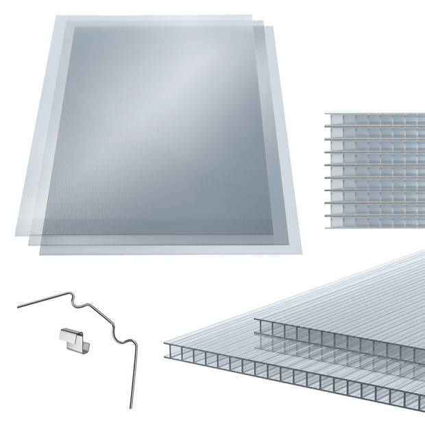 14x polycarbonaat platen 4mm 121x60,5 cm 10,2 m² in totaal