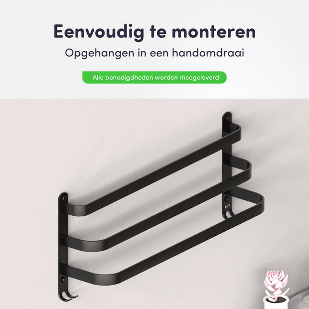 EAVY Handdoekrek Badkamer - 60 cm breed - Handdoekenrek - Handdoekhouder - Handdoekstang