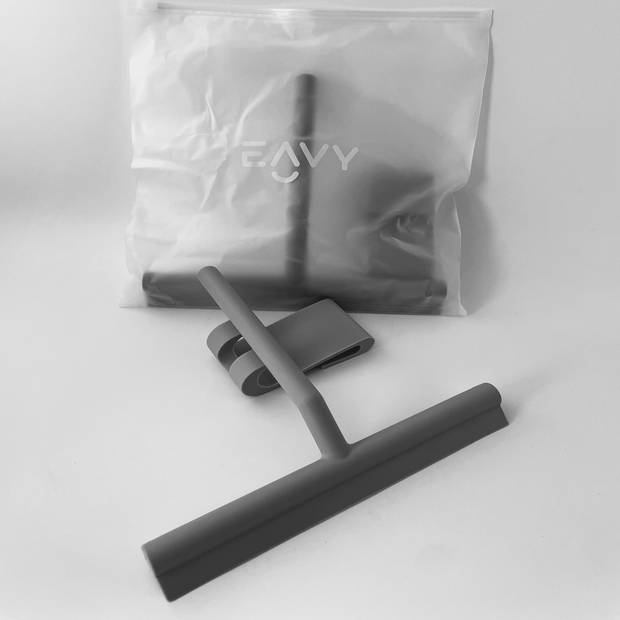 EAVY Douchewisser Grijs met Ophangsysteem - Raamwisser - Silicone - 21cm x 16cm