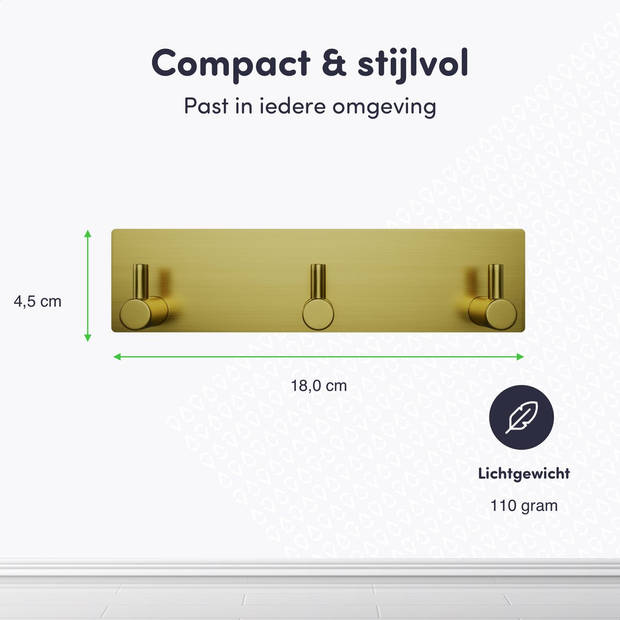 EAVY - Zelfklevende handdoekhaakjes RVS - handdoekhouder - wandhaak - plakhaak - Goud