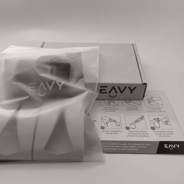EAVY Handdoekhouders 2 stuks - Zelfklevend - Wit - RVS - Handdoek Klem - Handdoek Haak