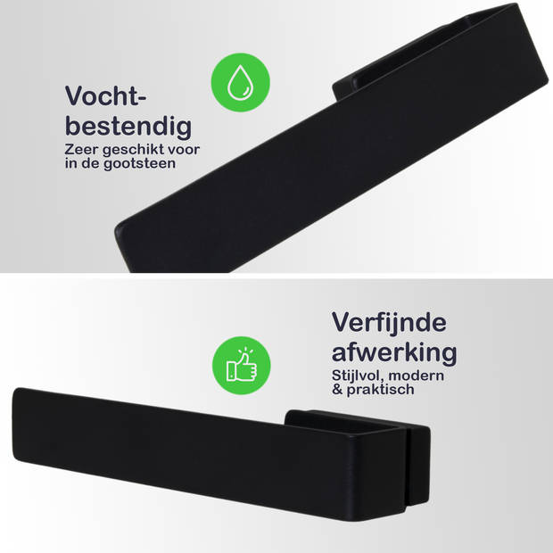 EAVY - Vaatdoekhouder Magnetisch - RVS - Zwart