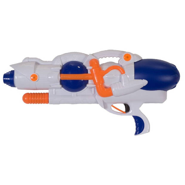 Waterpistool/waterpistolen wit/blauw 38 cm - Waterpistolen