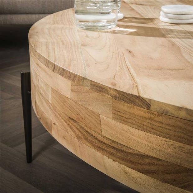 Hoyz Collection - Salontafel Bulky Wood Ø120 - Massief Acacia Naturel