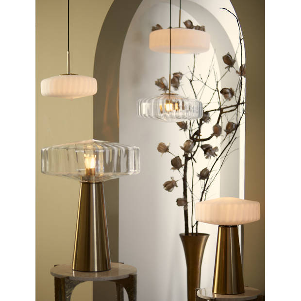 Light & Living - Hanglamp PLEAT - Ø40x17cm - Helder