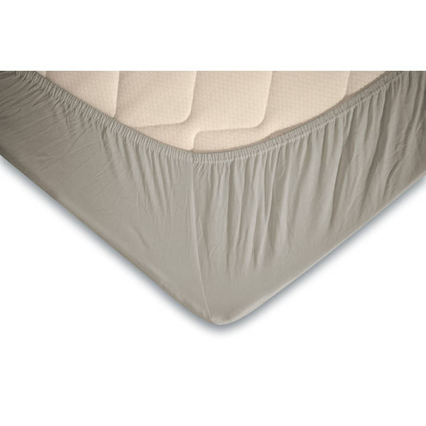 Eleganzzz Topper Hoeslaken Jersey Katoen Stretch - mushroom 160x210/220cm - 180x200cm