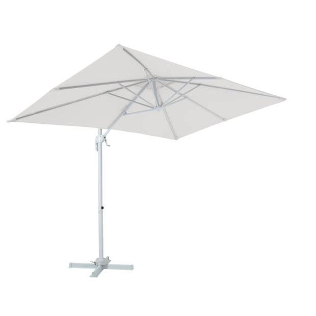 AXI Coco Zweefparasol Rechthoekig 200 x 300 cm in Wit / Beige Parasol voor tuin met Aluminium Frame