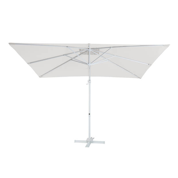 AXI Coco Zweefparasol Rechthoekig 200 x 300 cm in Wit / Beige Parasol voor tuin met Aluminium Frame