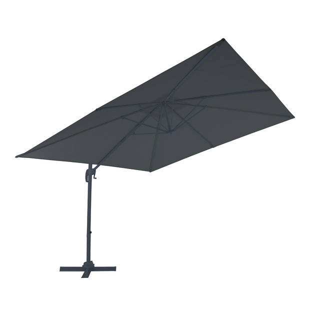 AXI Nima Zweefparasol Rechthoekig 300 x 300 cm in Antraciet / Grijs Parasol voor tuin met Aluminium Frame