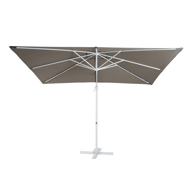 AXI Coco Zweefparasol Rechthoekig 200 x 300 cm in Wit / Taupe Parasol voor tuin met Aluminium Frame