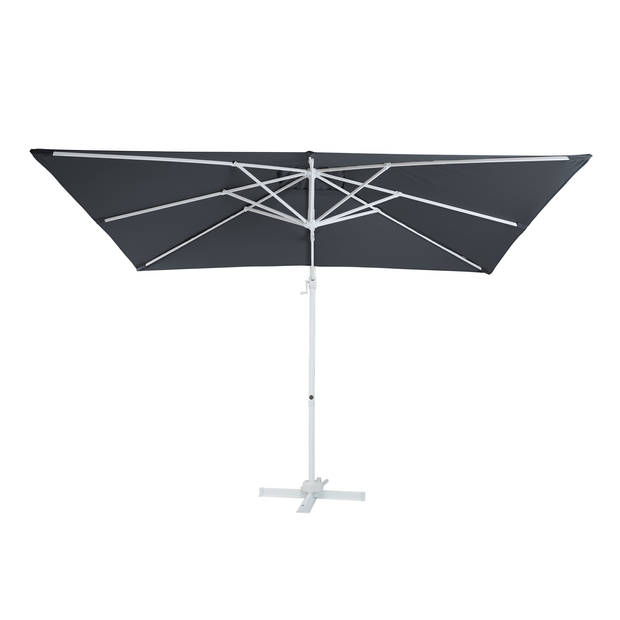 AXI Coco Zweefparasol Rechthoekig 200 x 300 cm in Wit / Grijs Parasol voor tuin met Aluminium Frame