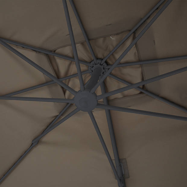 AXI Nima Zweefparasol Rechthoekig 300 x 300 cm in Antraciet / Taupe Parasol voor tuin met Aluminium Frame