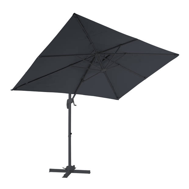 AXI Coco Zweefparasol Rechthoekig 200 x 300 cm in Antraciet / Grijs Parasol voor tuin met Aluminium Frame