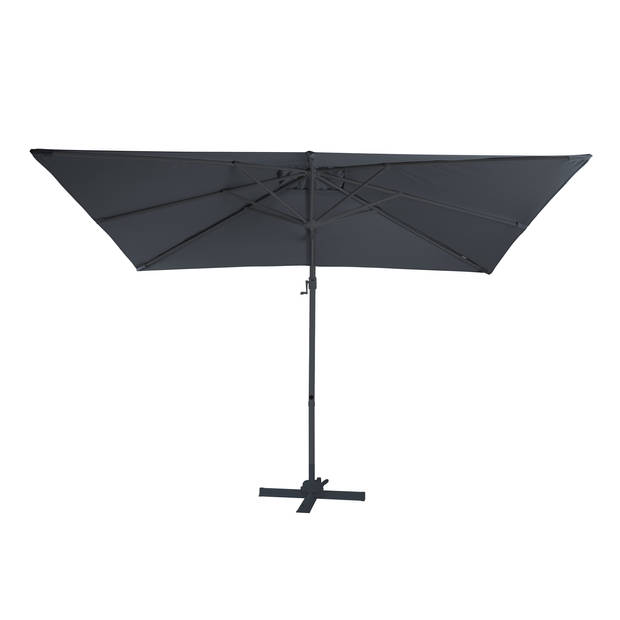 AXI Coco Zweefparasol Rechthoekig 200 x 300 cm in Antraciet / Grijs Parasol voor tuin met Aluminium Frame