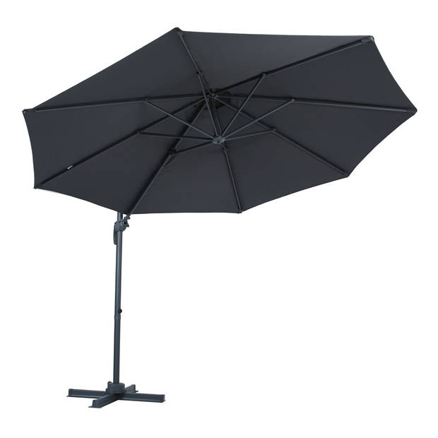 AXI Marisol Zweefparasol Rond Ø 300 cm in Antraciet / Grijs Ronde Parasol voor tuin met Aluminium Frame