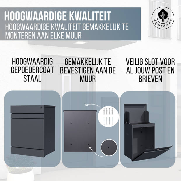 4gardenz® Pakketbrievenbus Wandmodel - Anti-diefstal Pakketbox Hangend - Weerbestendig