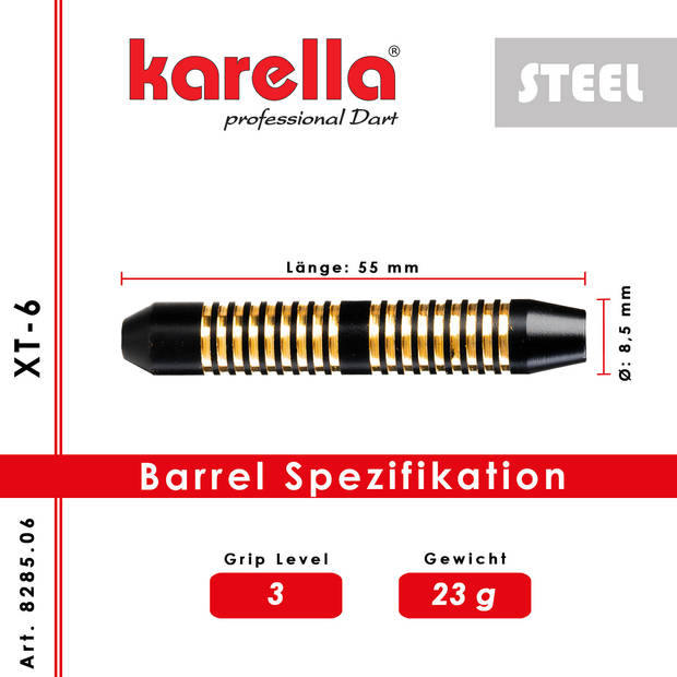 Karella XT-6 steeltip darts 23 gram