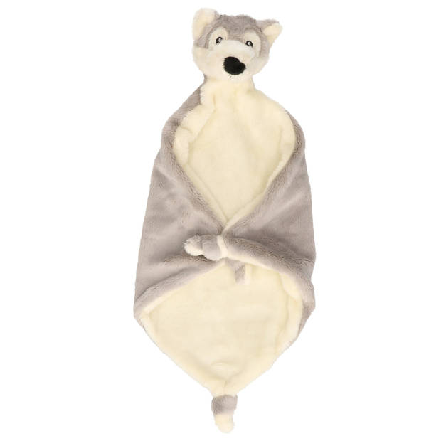 Nature Planet Wolf tuttel/knuffeldoekje - 40 x 40 cm - Wolven dieren knuffels - Baby geboorte kraamc - Knuffeldoek