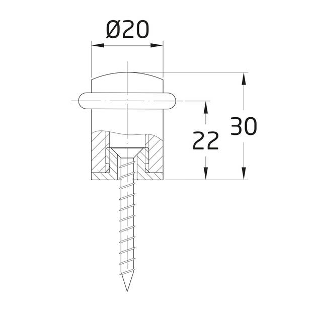 AMIG Deurstopper/deurbuffer - 2x - D20mm - inclusief schroeven - goud  - Deurstoppers