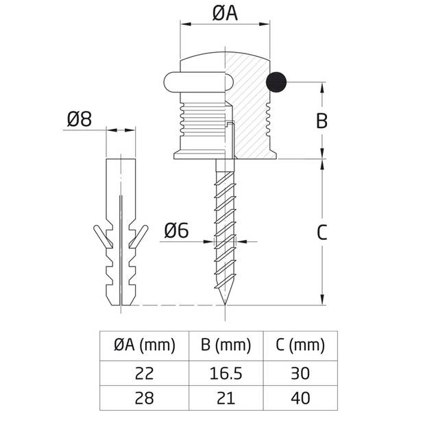 AMIG Deurstopper/deurbuffer - 4x - D22mm - inclusief schroeven - mat rvs  - Deurstoppers