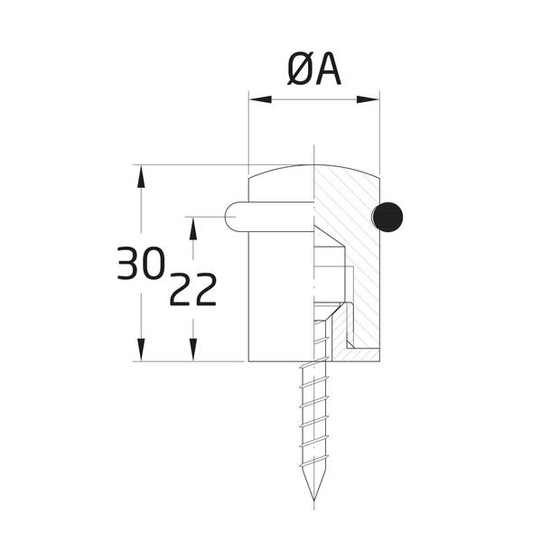 AMIG Deurstopper/deurbuffer - 1x - D20mm - inclusief schroeven - mat rvs - Deurstoppers