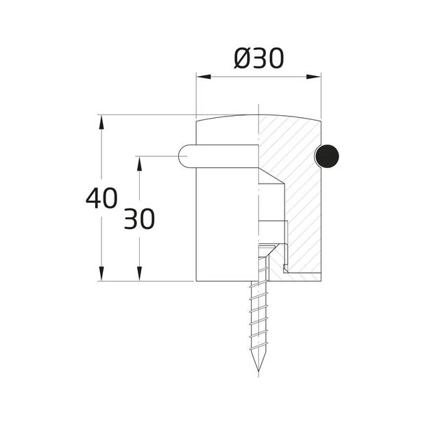 AMIG Deurstopper/deurbuffer - 4x - D30mm - inclusief schroeven - mat rvs  - Deurstoppers