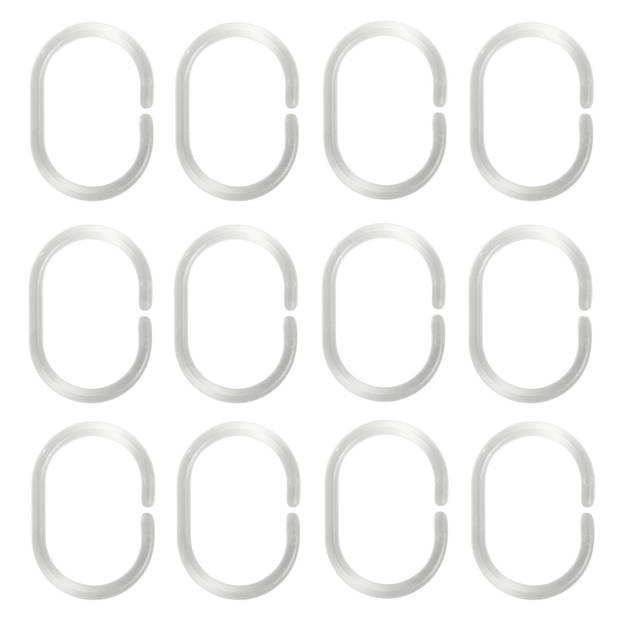 MSV Douchegordijn met ringen - lila paars - 180 x 200 cm - ophangstang uitschuifbaar 70-120 cm - Douchegordijnen