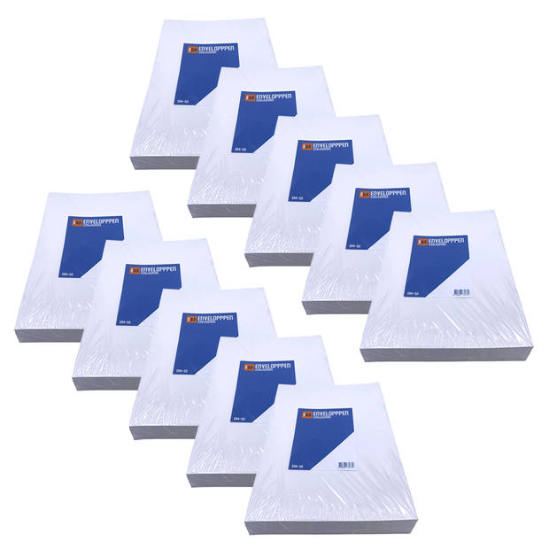 DULA EA4 Enveloppen - Akte envelop - 220 x 312 mm - 500 stuks - Wit - zelfklevend met plakstrip - 120 gram