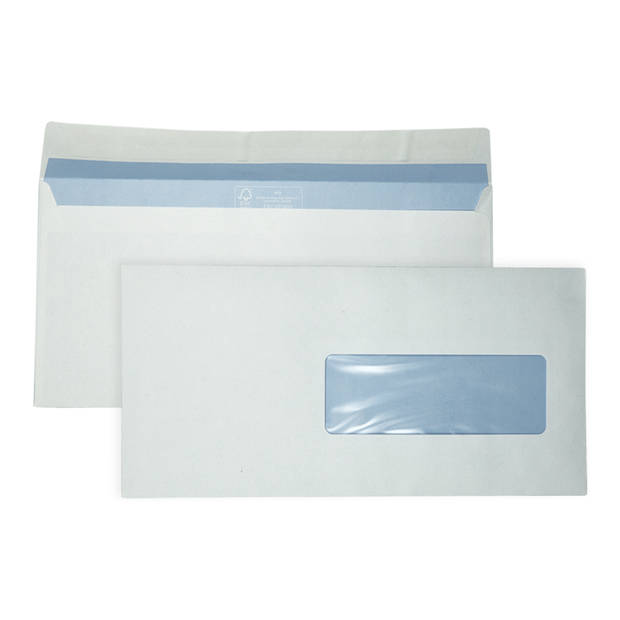 DULA C5/6 Enveloppen - Bank envelop - Venster rechts - 114 x 229 mm - 25 stuks - zelfklevend met plakstrip - 80 Gram