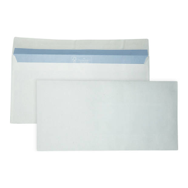 DULA C5/6 Enveloppen - Bank envelop - 114 x 229 mm - 50 stuks - zelfklevend met plakstrip - 80 Gram