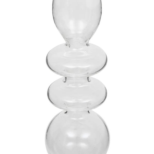 Atmosphera kaarsen kandelaar Murano - 2x - glas - dinerkaarsen - transparant - D9 x H22 cm - kaars kandelaars