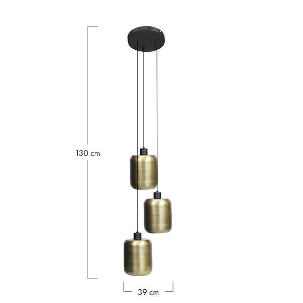 DKNC - Hanglamp Dorothy - Metaal - 39x39x130cm - Brons