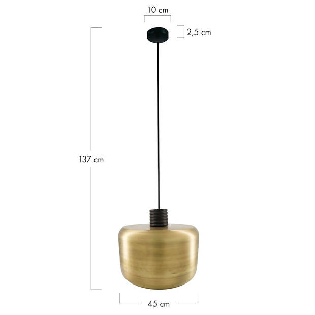DKNC - Hanglamp Nancy - Metaal - 45x45x37cm - Brons