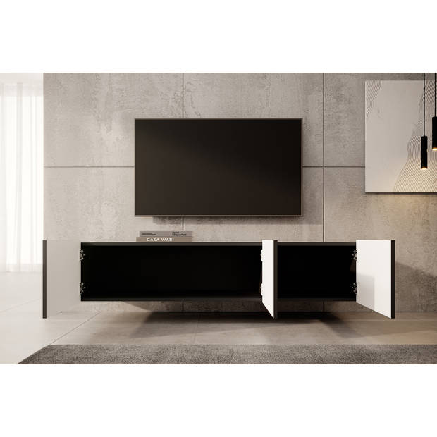 Meubella TV-Meubel Pepinos - Mat zwart - 150 cm