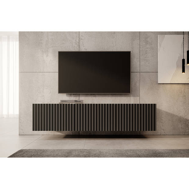 Meubella TV-Meubel Pepinos - Mat zwart - 150 cm