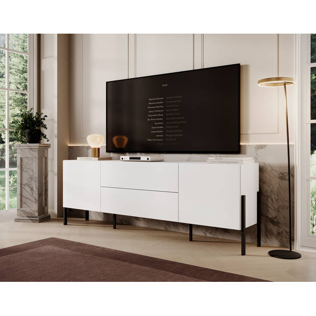 Meubella TV-Meubel Jordy - Wit - 204 cm - Met lades