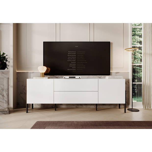 Meubella TV-Meubel Jordy - Wit - 204 cm - Met lades