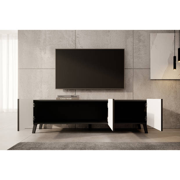 Meubella TV-Meubel Pepinos 2 - Mat zwart - 150 cm