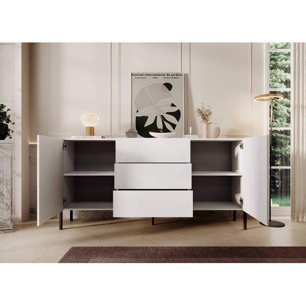 Meubella Dressoir Jordy - Wit - 184 cm