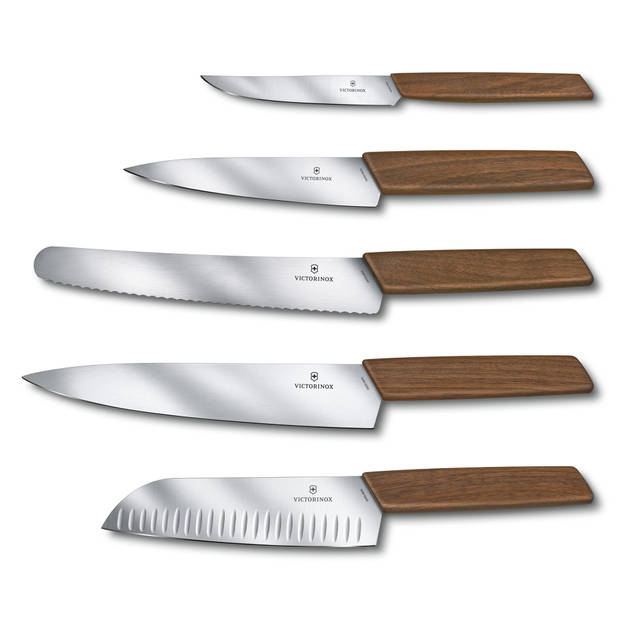 Victorinox Swiss Modern Koksmes - 22cm - RVS/Walnoot Hout - Giftbox