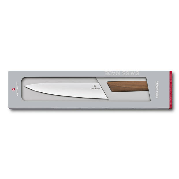 Victorinox Swiss Modern Koksmes - 22cm - RVS/Walnoot Hout - Giftbox