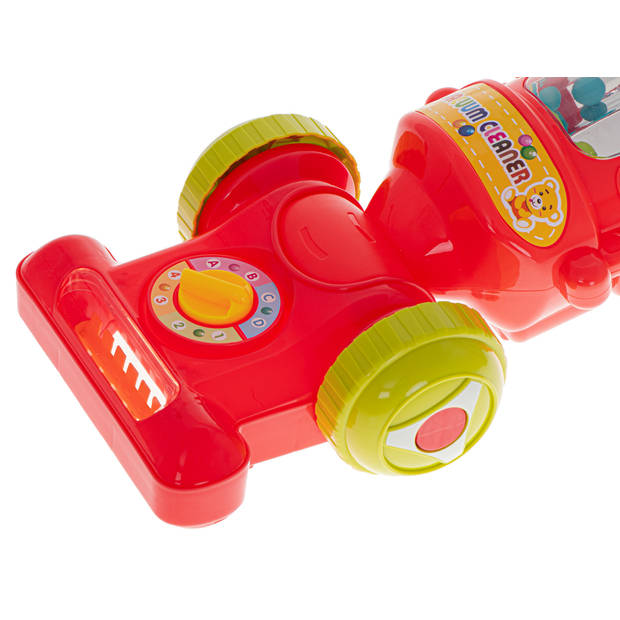 Ikonka Verticale Interactieve Kinderstofzuiger Met Geluid 46 cm - Kinderspeelgoed - Blauw Of Roze/Rood