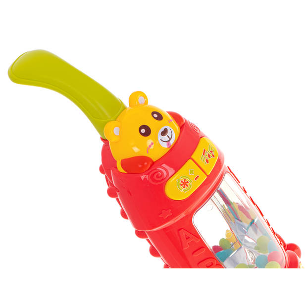 Ikonka Verticale Interactieve Kinderstofzuiger Met Geluid 46 cm - Kinderspeelgoed - Blauw Of Roze/Rood