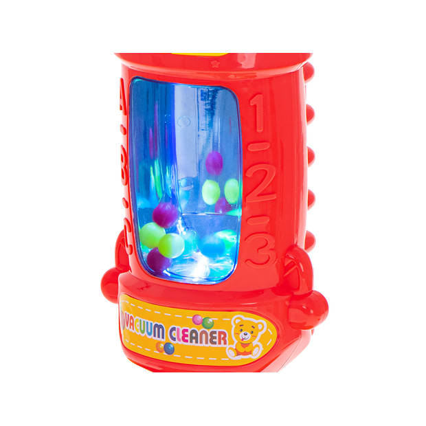 Ikonka Verticale Interactieve Kinderstofzuiger Met Geluid 46 cm - Kinderspeelgoed - Blauw Of Roze/Rood